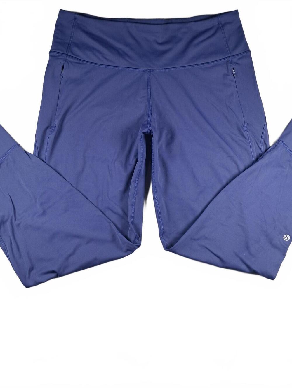 lululemon Women’s 10 Blue Leggings Zipper Pockets Ankle Zips Running